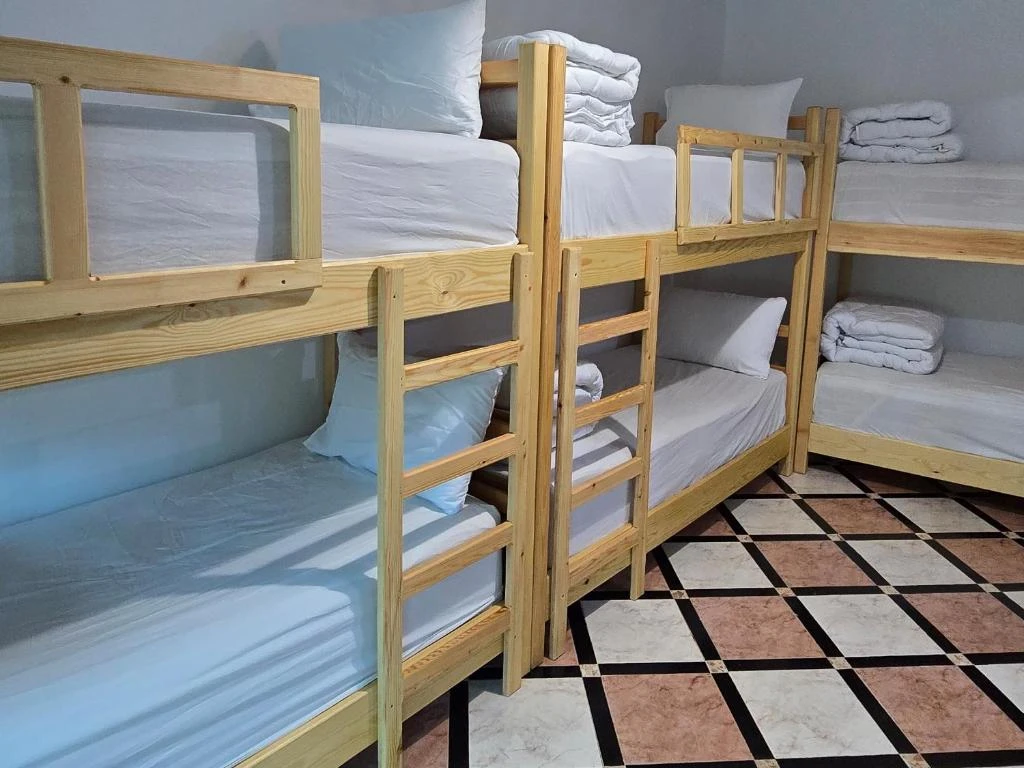 Dorm room with bunk beds